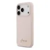 Guess для iPhone 17 Pro чехол Liquid silicone Gold metal logo & Camera Hard Pink (MagSafe)