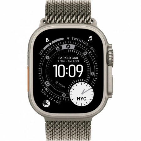 Apple Watch Series Ultra 3 49mm Natural Titanium Case with Natural Titanium Milanese Loop L